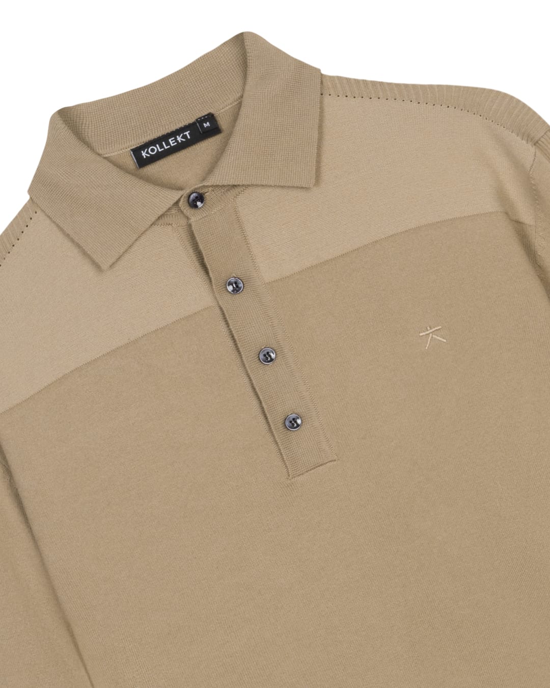 Luxe heren polo trui van katoen met meegebreide lycra en moderne structuur van KOLLEKT