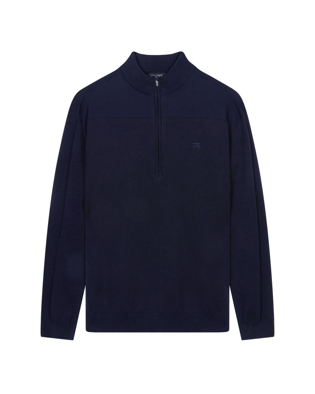 Luxe heren half zip trui van katoen met meegebreide lycra en moderne structuur van KOLLEKT