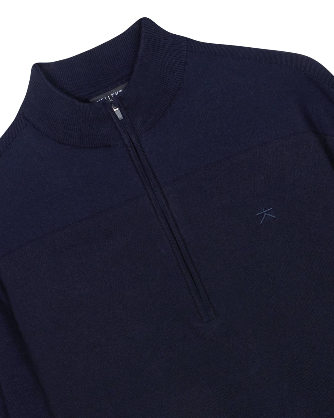 Luxe heren half zip trui van katoen met meegebreide lycra en moderne structuur van KOLLEKT