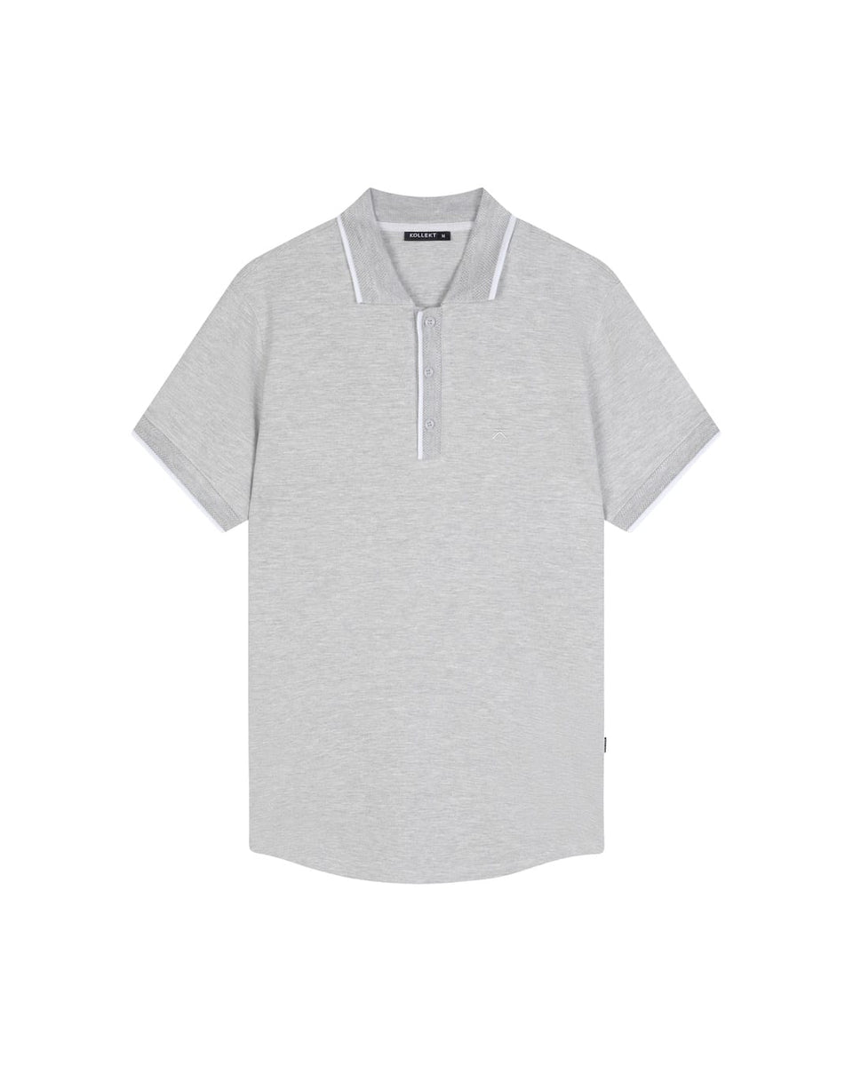 Hosanna Ls Polo Top Light Grey Melange