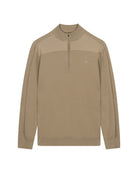 Luxe heren half zip trui van katoen met meegebreide lycra en moderne structuur van KOLLEKT