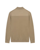 Luxe heren half zip trui van katoen met meegebreide lycra en moderne structuur van KOLLEKT