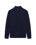 Luxe heren half zip trui van katoen met meegebreide lycra en moderne structuur van KOLLEKT