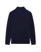 Luxe heren half zip trui van katoen met meegebreide lycra en moderne structuur van KOLLEKT