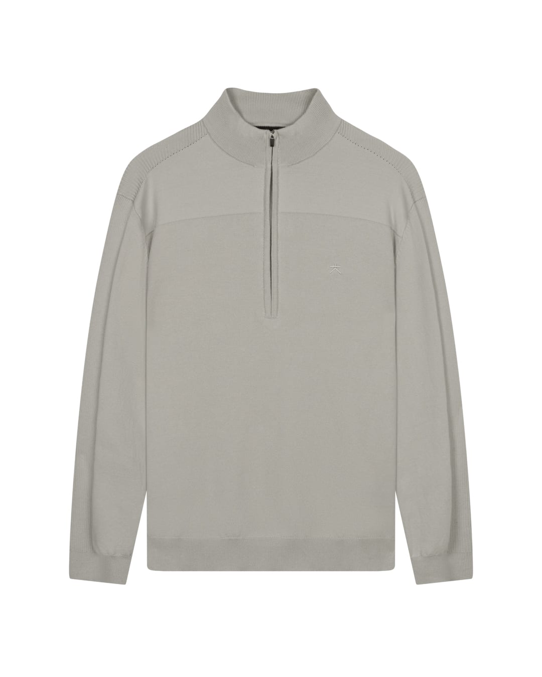 Luxe heren half zip trui van katoen met meegebreide lycra en moderne structuur van KOLLEKT
