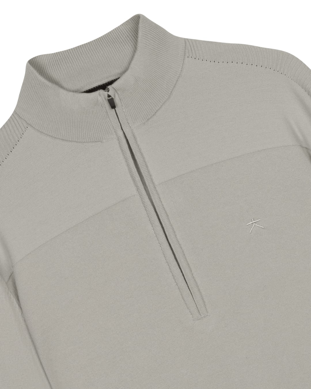 Luxe heren half zip trui van katoen met meegebreide lycra en moderne structuur van KOLLEKT