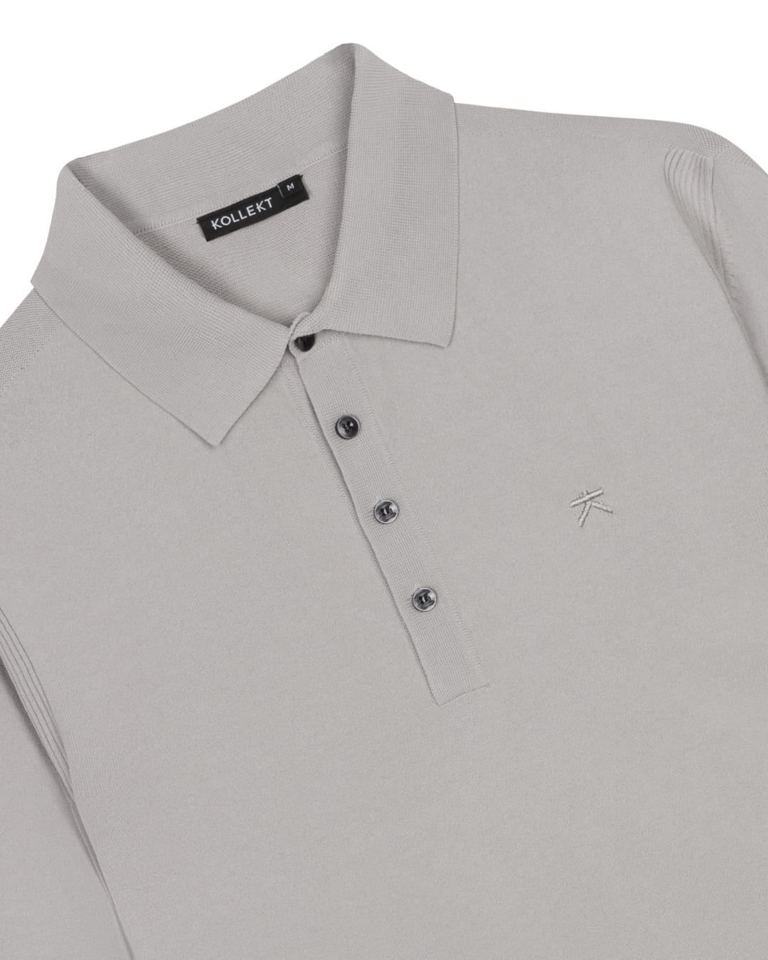 KOLLEKT Luxe DryTech Polo Trui voor heren met 3D knit details en polokraag met knoopsluiting