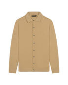 KOLLEKT DryTech™ Knit Overshirt voor heren met doorknoopsluiting en shirt uitstraling